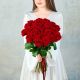 Букет из 25 красных  Российских роз
